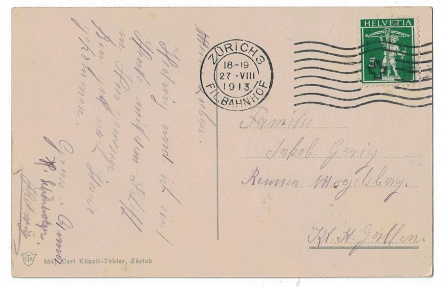 Cartoline postali: Thalwil, gelaufen 1913 – Usato da Frauenfeld venduto da POML 1