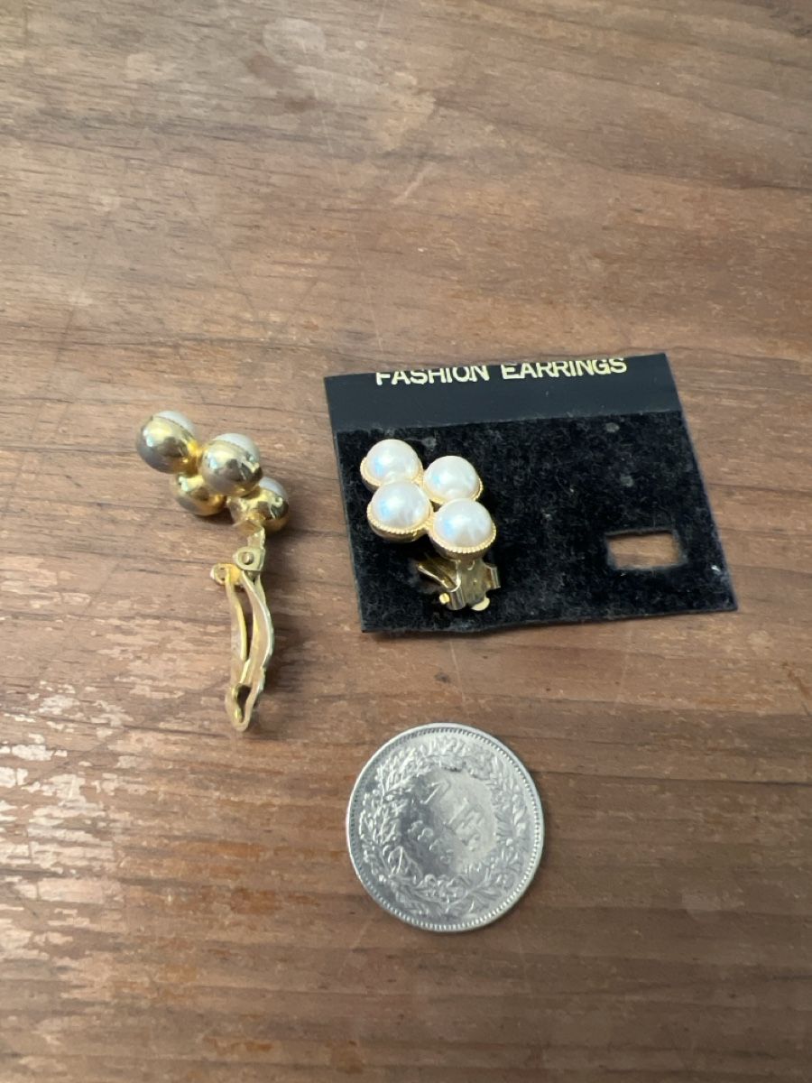 Boucles d'oreille: Perlen Ohrclips Gold Vintage – D'occasion à Basel par oppo99 1