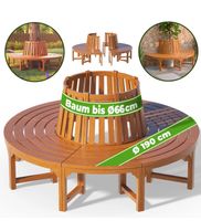 + Casaria Gartenbank Baumbank Eukalyptus FSC® Holz Rund 190