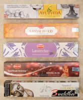 5 Pack Räucherstäbchen HEM, Sandelholz, Lavendel, Ayurveda..
