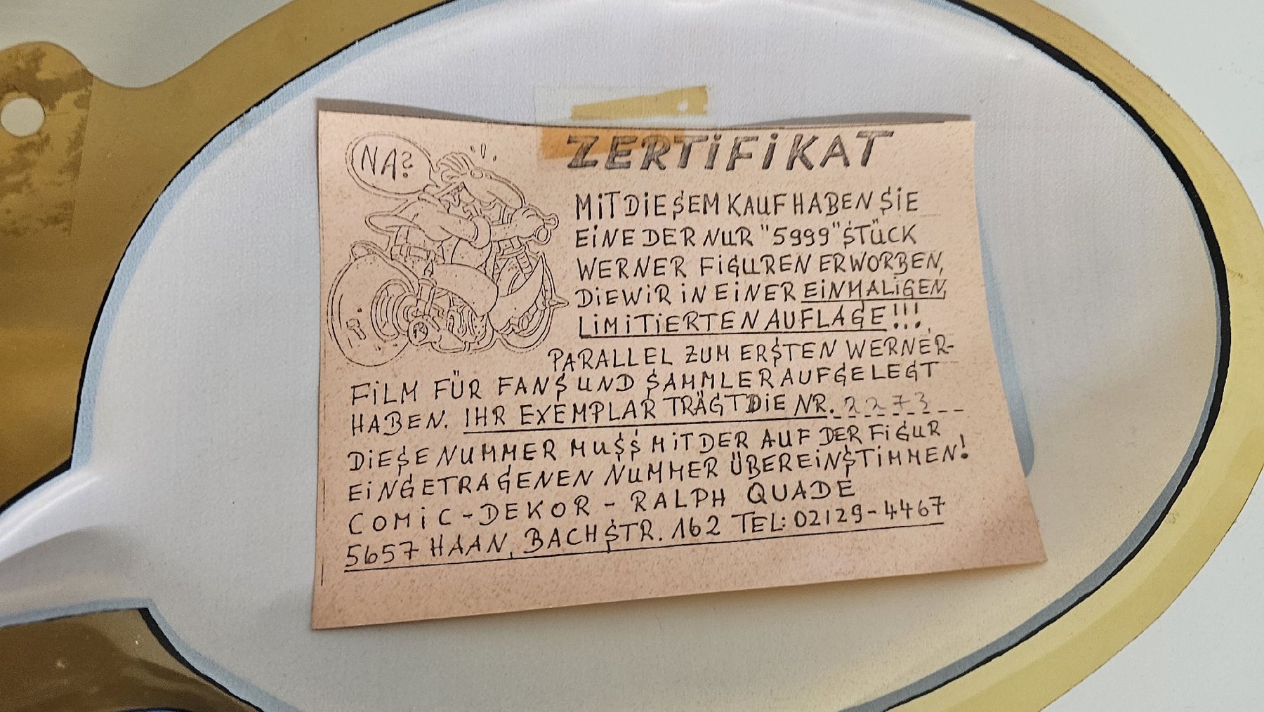 Statuette: Comic Dekor Werner Figur Motorrad limitiert – Usato da Fislisbach venduto da Jessyalisha 6