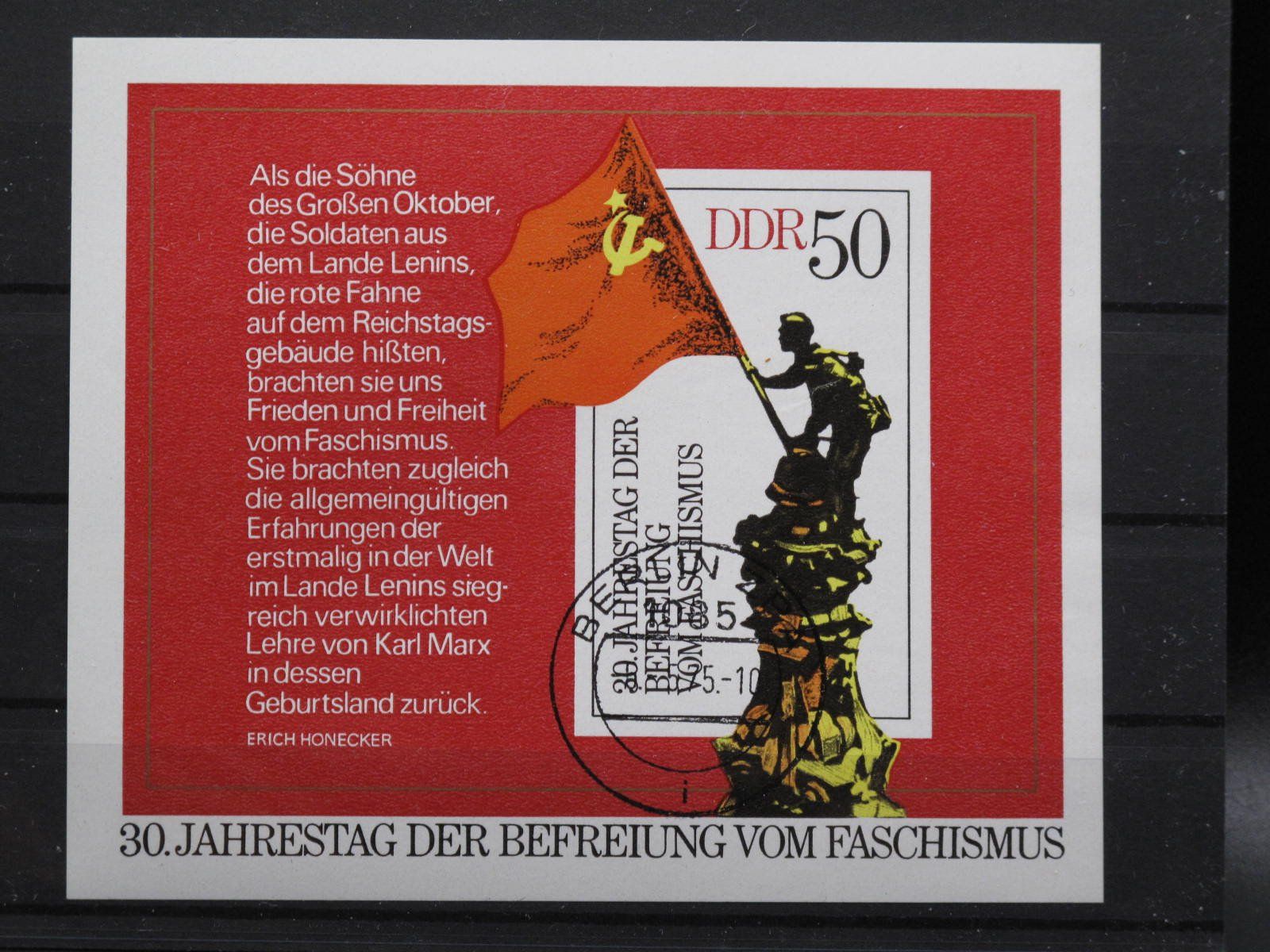 Tutti i francobolli: DDR 1975  30.Jahrestag Block 42 gest. – Usato da Wil SG venduto da fva01