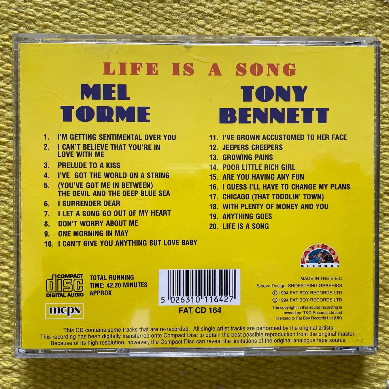 CDs: TONY BENNETT&MEL TORME-20 TRACKS – Gebraucht aus Rorschacherberg von CD-Roli 1