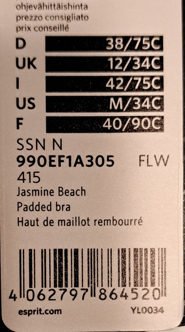 Esprit Costumi da bagno & Bikini: Neues Esprit Bikinitop Gr. 38/75C – Nuovo e nell'imballaggio originale da Gysenstein venduto da joshuas81 2