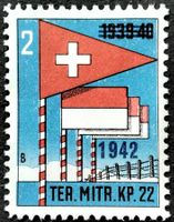 Soldatenmarke 2.WK, Ter Mitrailleur Kp 22, Aufdr, Wi Ter 80