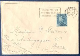 1942 Belgien  Zensurbrief Deutsches Reich mit Rote Stempel