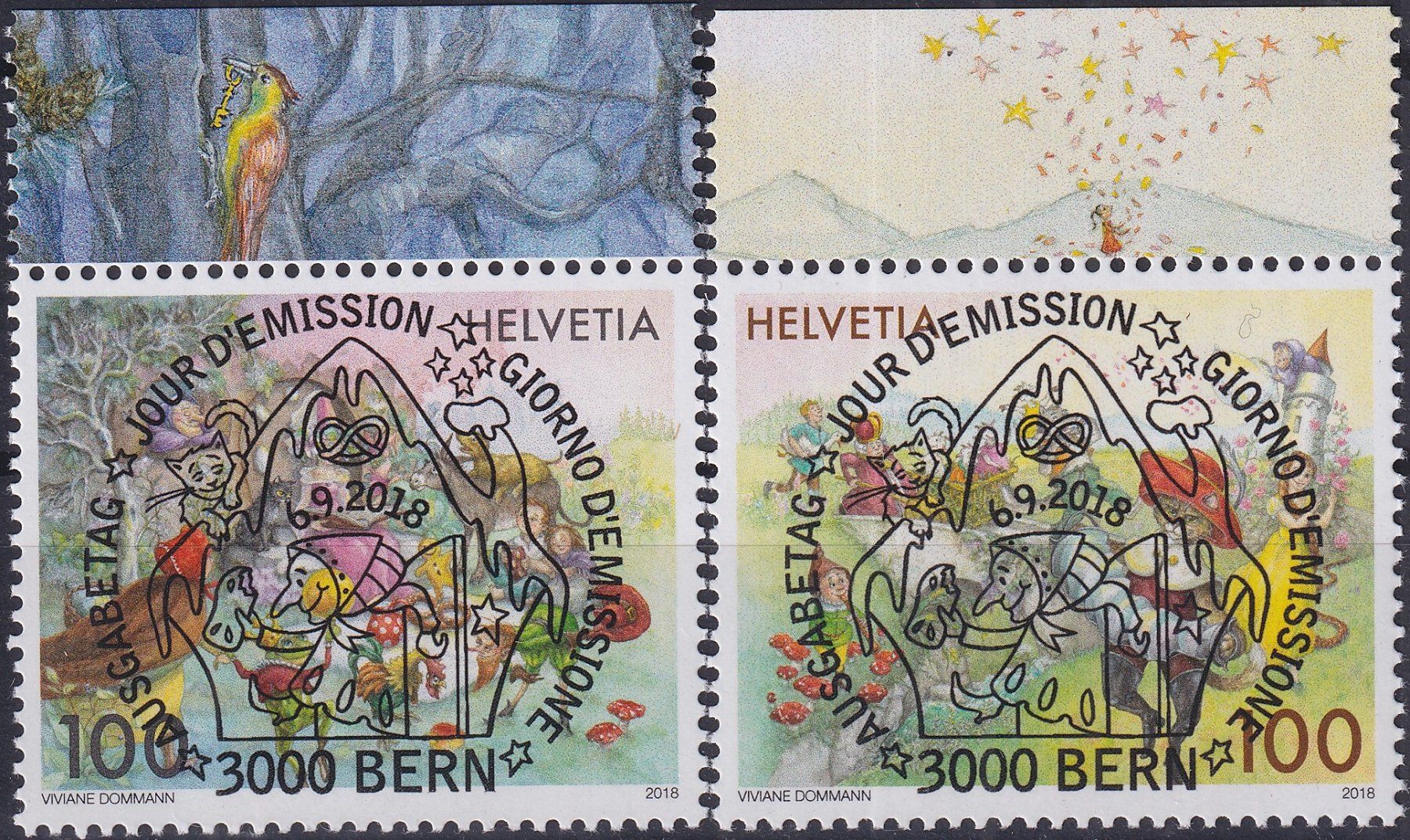 Tutti i francobolli: 2018, Nr.1684+1685 Märchen mit Ersttags-Voll-Stempel +TABS – Usato da Sursee venduto da Luzernerraute