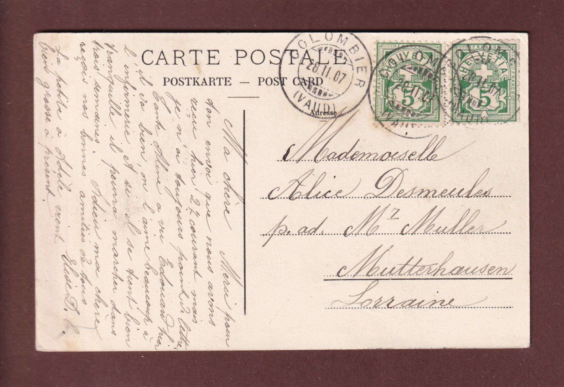Cartoline postali: LAUSANNE - Grand Pont - 1907 – Usato da Pully venduto da nicecards 1