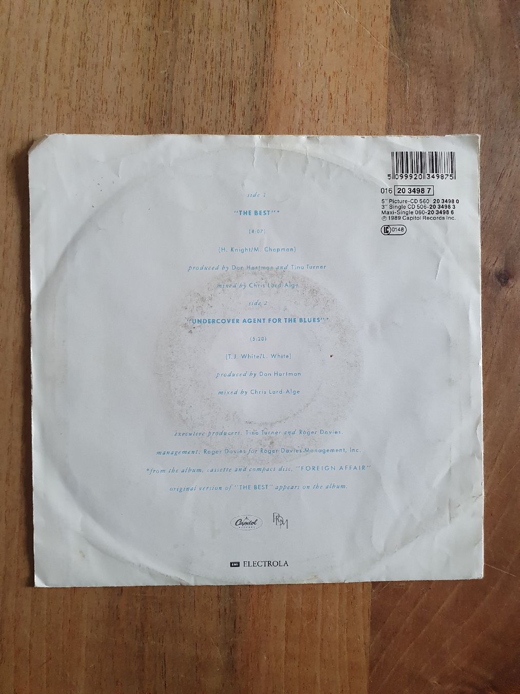 Dischi in vinile: Tina Turner The Best 7" Single Vinyl – Usato da Sirnach venduto da dimitri1963 1