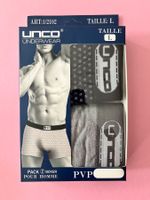 Boxer Herren, UNCO, Grösse L  (2 Stück; grau und dunkelblau)