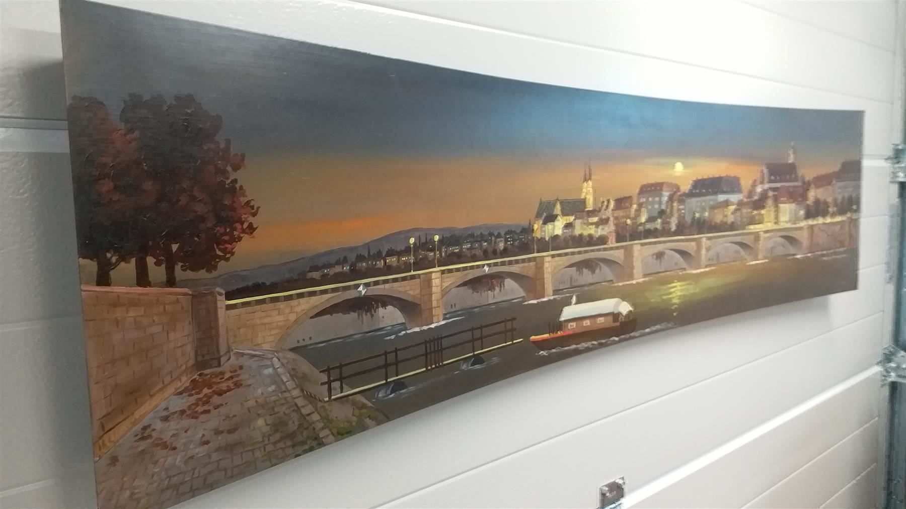 Tableaux: E.Kurti "Basel bei Nacht" Oelgemälde – D'occasion à Zürich par Galerie-Kunst 2