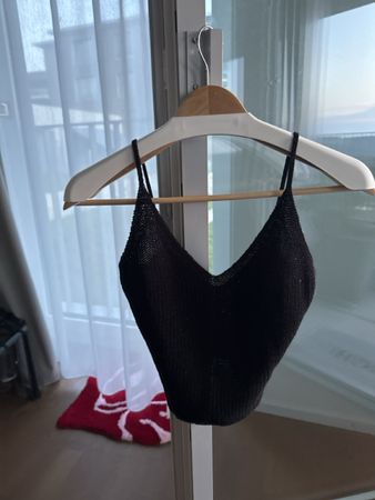 Gestricktes Top schwarz Damen
