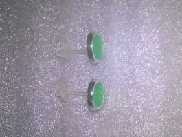 OHRRINGE MODESCHMUCK,,SILBER FARBE UND GRÜN FARBE