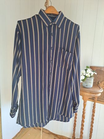 COLDOR Hemd M Streifen Oberteil Herrenhemd Vintage 80s