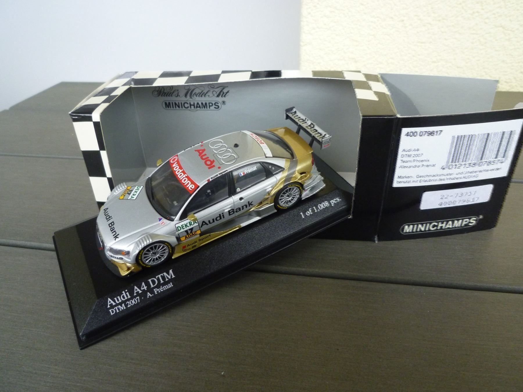 Minichamps Modellini d'auto: Audi A4 (DTM 2007) "Prèmat" – Nuovo e nell'imballaggio originale da Flawil venduto da Imperiosud