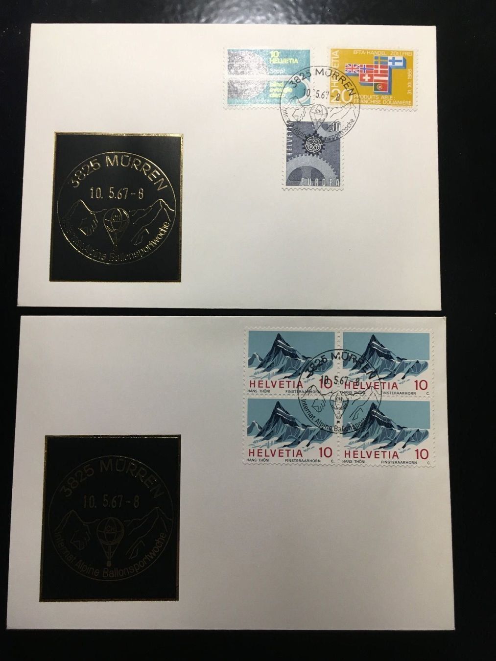 Tutti i francobolli: 2x FDC 10.05.1967 Mürren – Usato da Grand-Lancy venduto da Dany1973