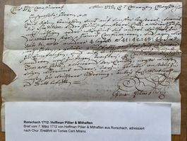 Vorphila, 300 !!! Jahre alt, Rorschach nach Chur, 1712