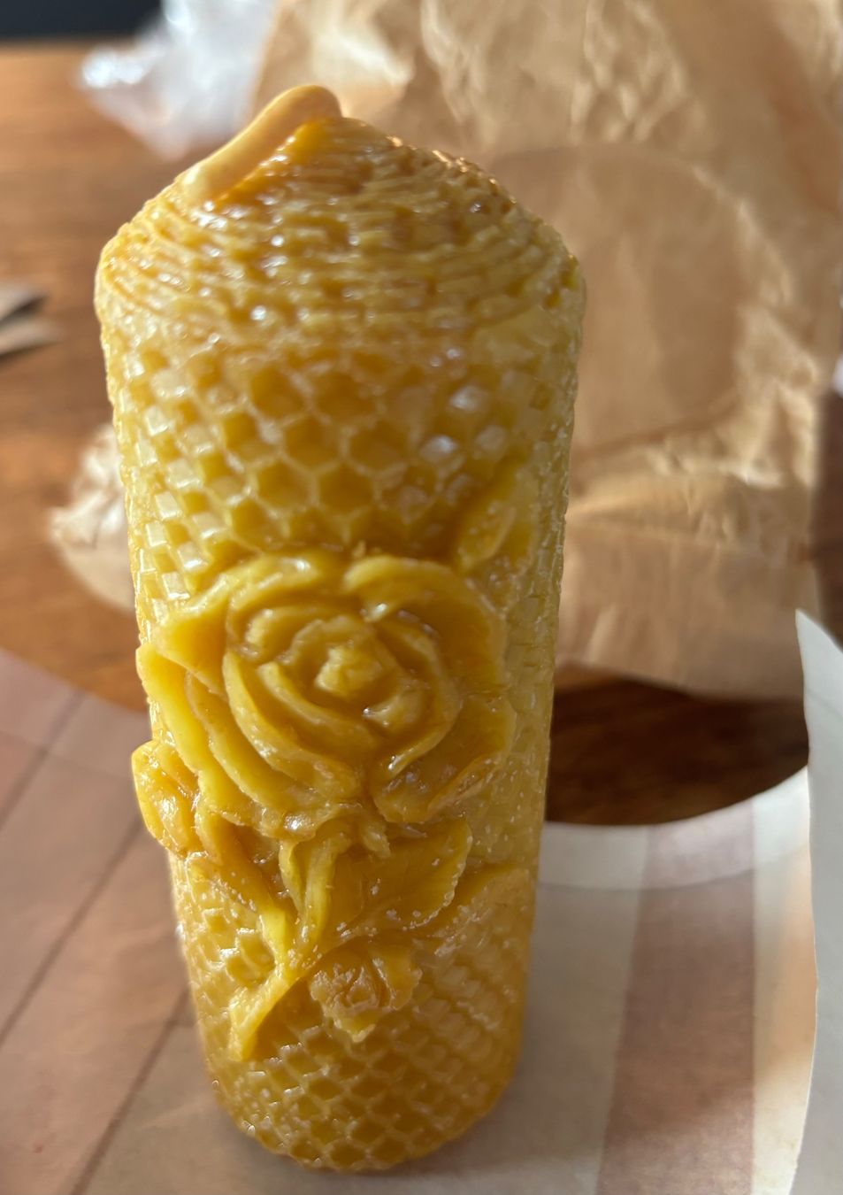 Candele: Bienenwachskerze mit Rose NEU – Nuovo (secondo la descrizione) da Stadel venduto da Chanel_5