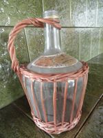 Vintage Korbflasche Fratelli Beccaro Aqui Terme Piemont leer