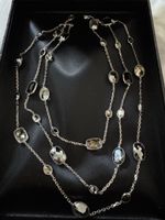 Swarovski vintage Halskette silberfarben mit Kristallen lang
