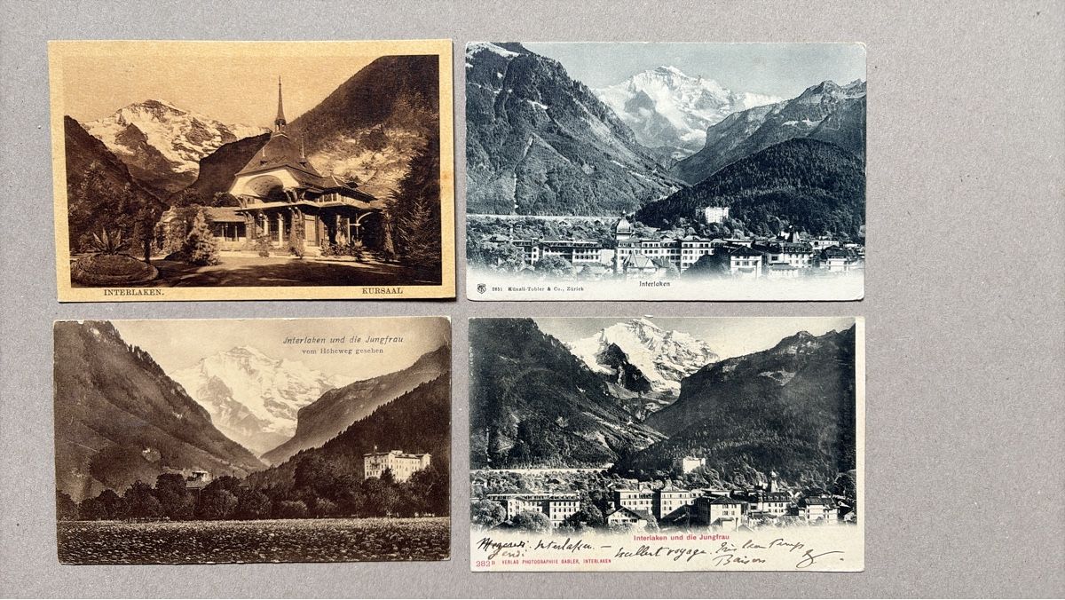 Cartoline postali: 8 AK Interlaken – Usato da Au ZH venduto da Samson84