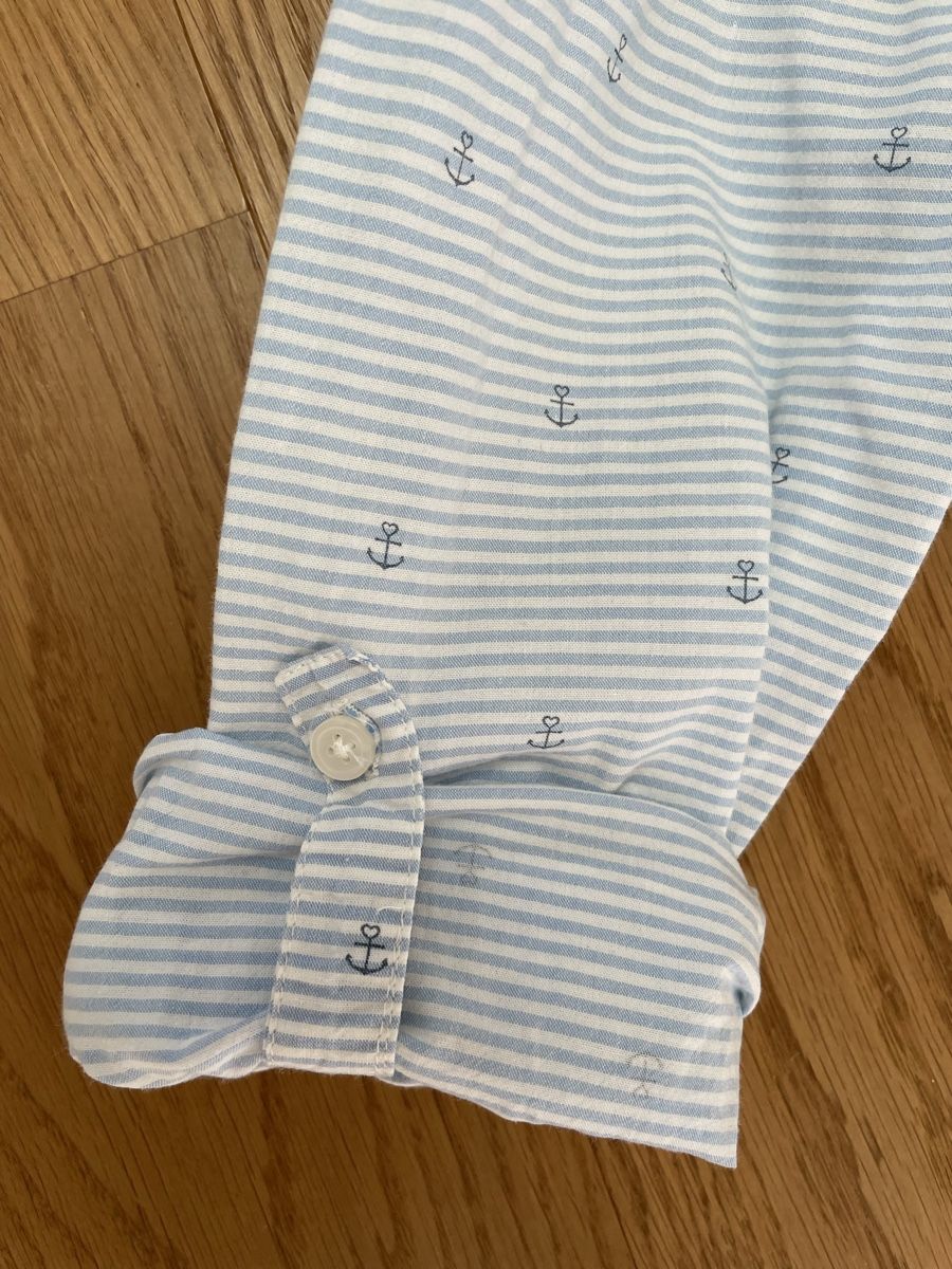 Tom Tailor Camicette: Tom Tailor Bluse, hellblau gestreift, Gr. M, Ankerprint – Usato da Lyss venduto da Landleben0 2