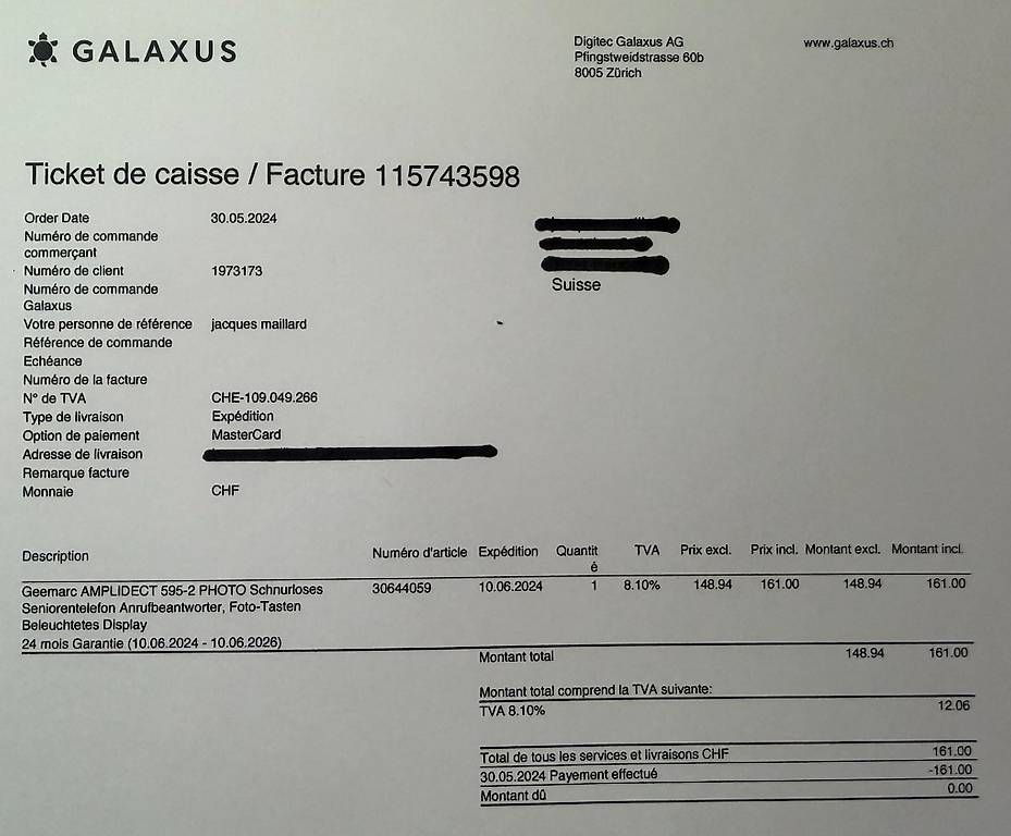Telefone: Telephone sans fil amplifié  – Gebraucht aus paudex von Jdali 3