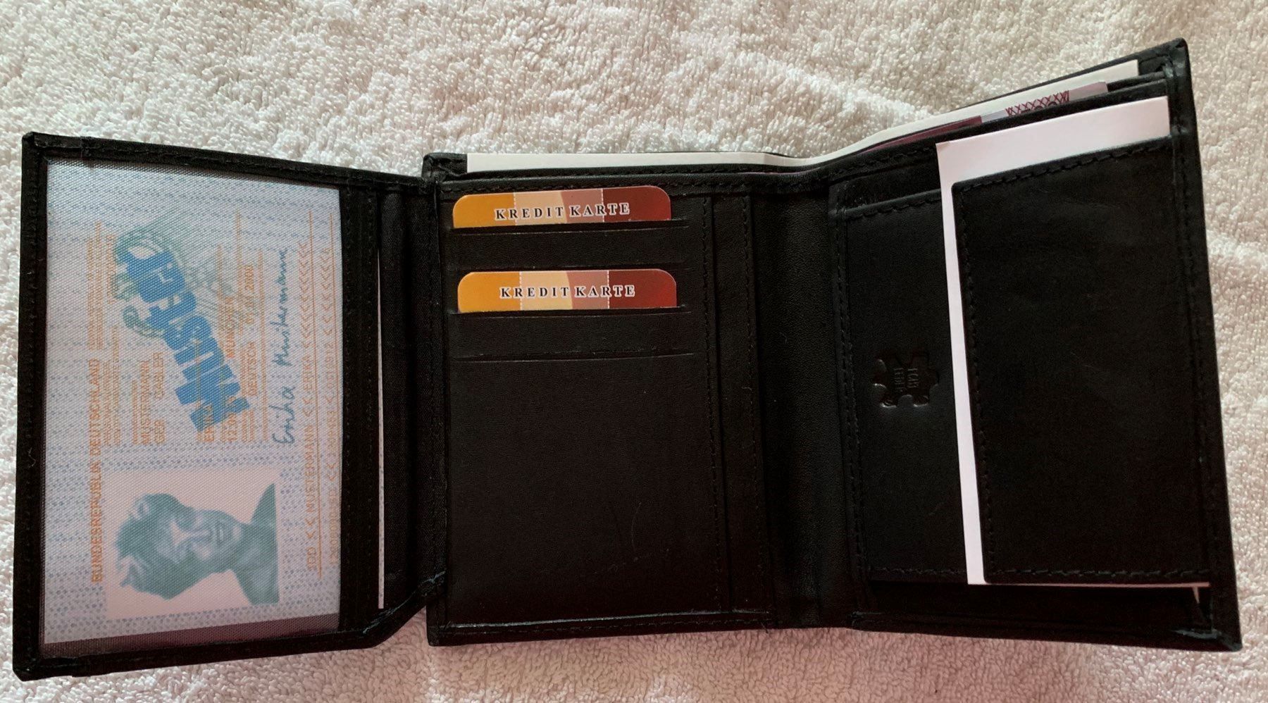 Portafogli: Portemonnaie Portmonee Leder schwarz mit fächern 2 – Nuovo e nell'imballaggio originale da Buchs SG venduto da Billikatze5 3
