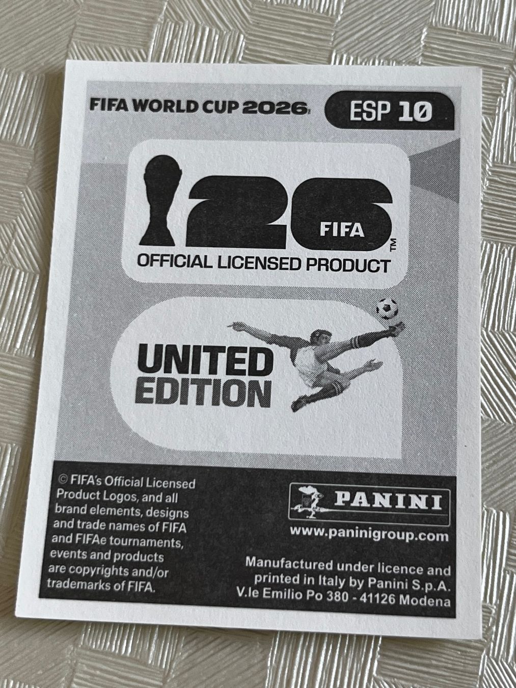 Panini Carte collezionabili: Panini Fifa World Cup 2026 ESP 10 – Usato da Winterthur venduto da Numero1 1