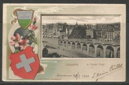 Carte P de 1906 ( Lausanne / Le Grand Pont )