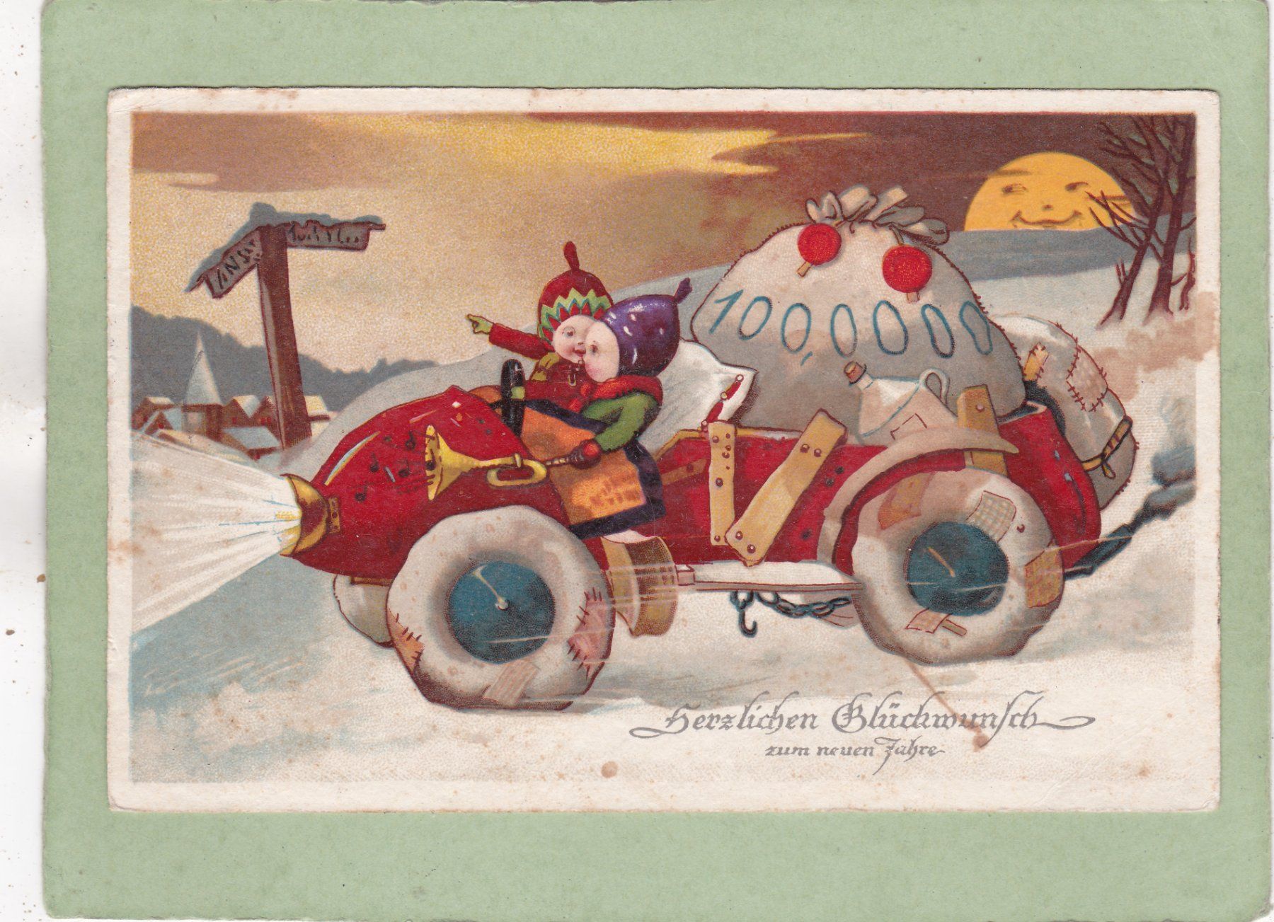 Cartes postales: Kitsch Auto Kinder Neujahr 1929 – D'occasion à Herisau par Lisegrat2008
