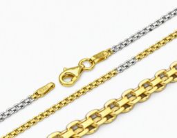 45cm elegante Bismarck-Collierkette 2mm Silber 925 bicolor