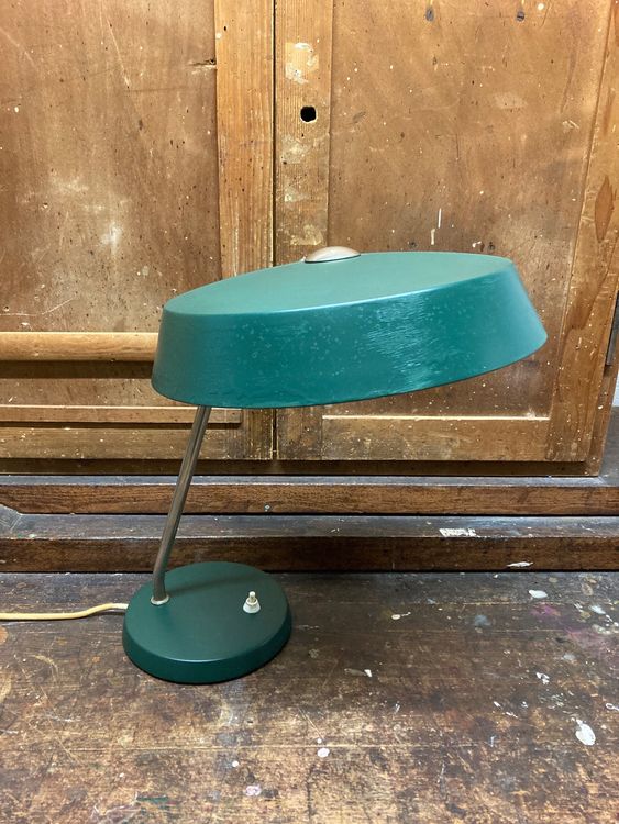 Alpinaluz Vintage Tischlampe Türkisblau – Mit Parabolschirm, E27 Fassung, Indirektem Licht Für Gemütliche Atmosphäre