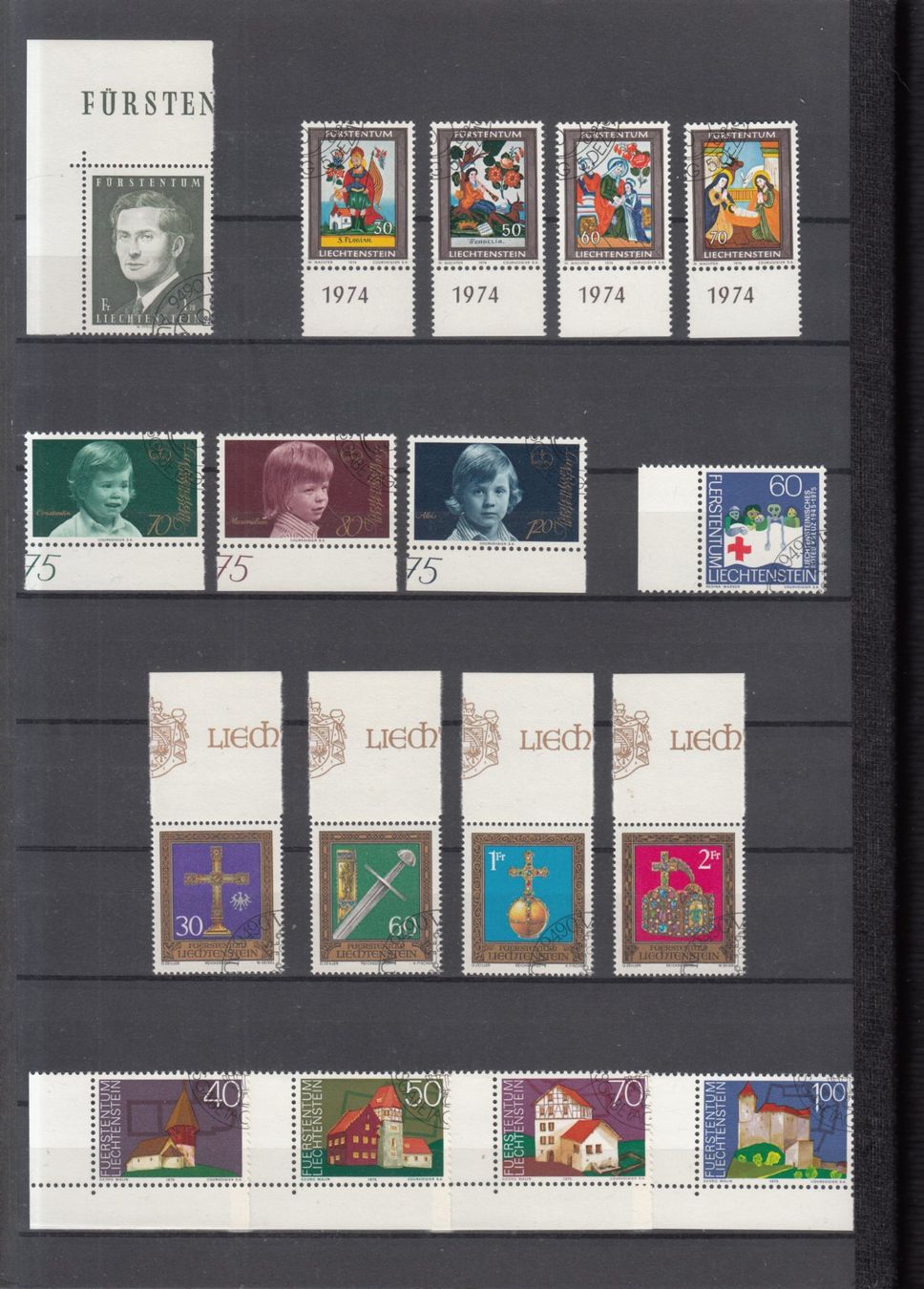 Alle Briefmarken: Liechtenstein 1967 - 1993 mit ET complett Fr. 990.- – Gebraucht aus Bürglen TG von StampGraf 2