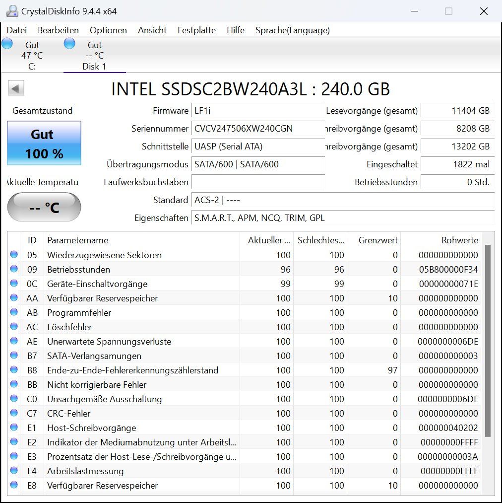 Intel Dischi rigidi: Intel SSD 520 Series – Usato da Zürich venduto da HarlacherIT 1