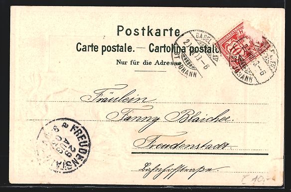 Cartoline postali: Passepartout-Lithographie Basel, Totalan – Usato da Berlin venduto da bartko-reher 1
