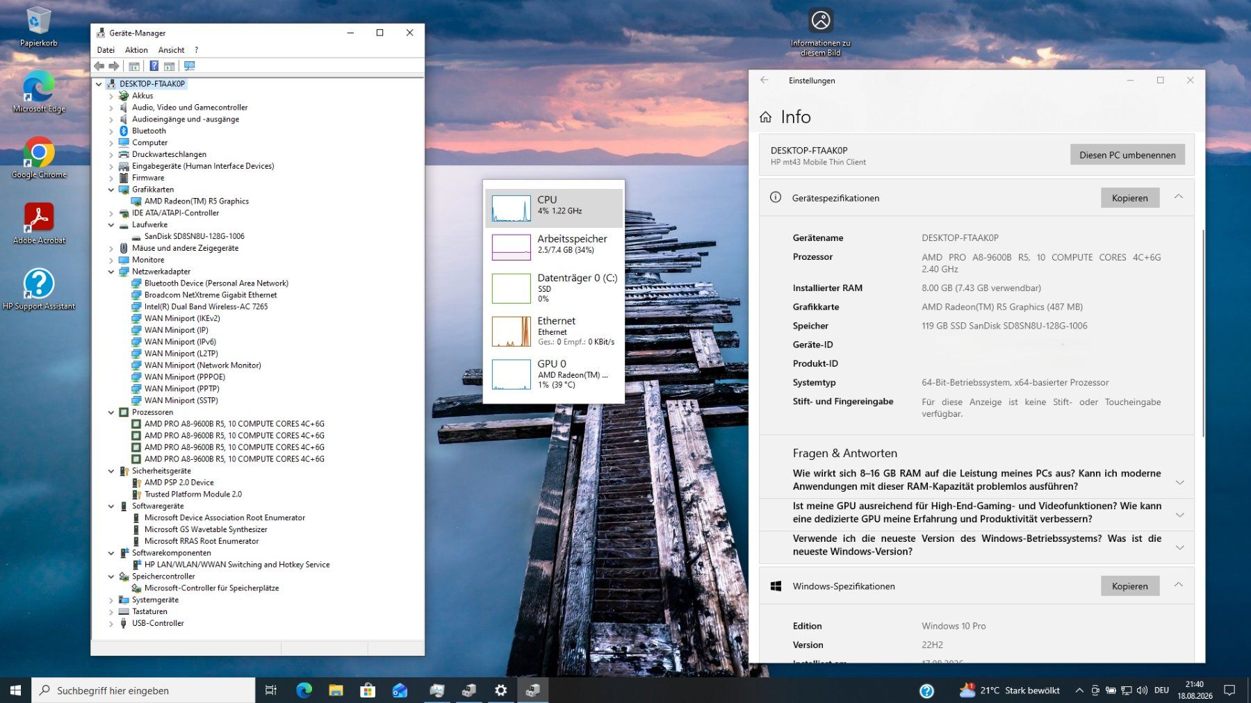 Hewlett Packard Notebook: HP EliteBook mt43 Mobile Thin Client - Windows 10 Pro – Usato da Spreitenbach venduto da PremiumNotebooks 7