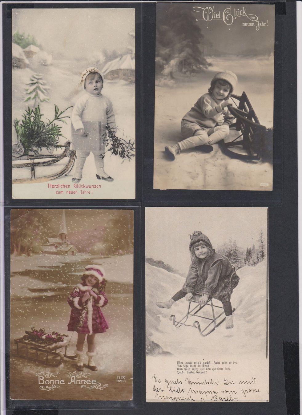 Cartoline postali: Kinder beim schlitteln   :   7 alte Ansichtskarten – Usato da Vitznau venduto da Ropaku