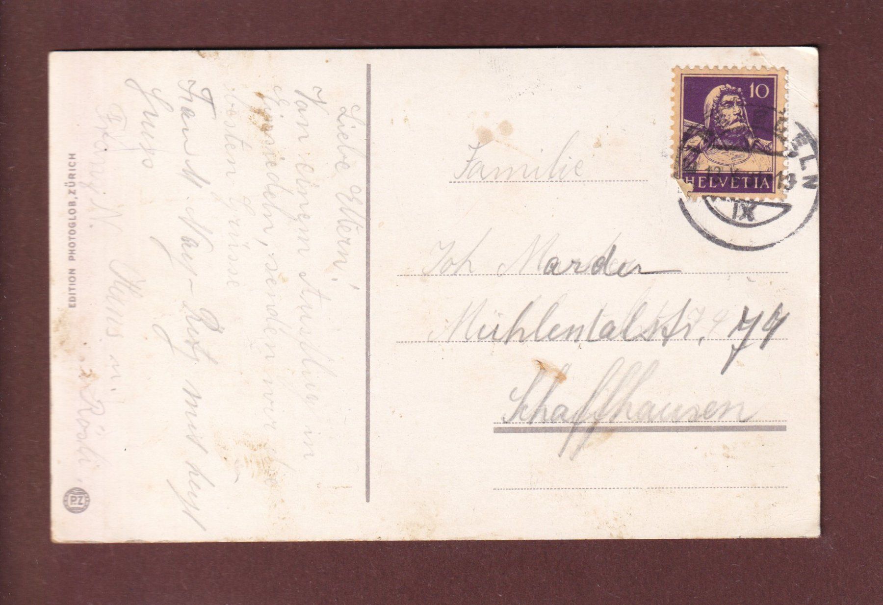 Cartoline postali: EINSIEDELN - Glärnisch - 1931 – Usato da Pully venduto da nicecards 1
