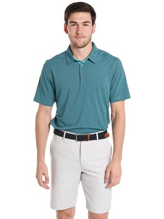 Adidas Adipure Stipe Golf Poloshirt mit 50+ UV Schutz Large