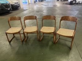 Chaises bois et cannage 4 pièces bon état