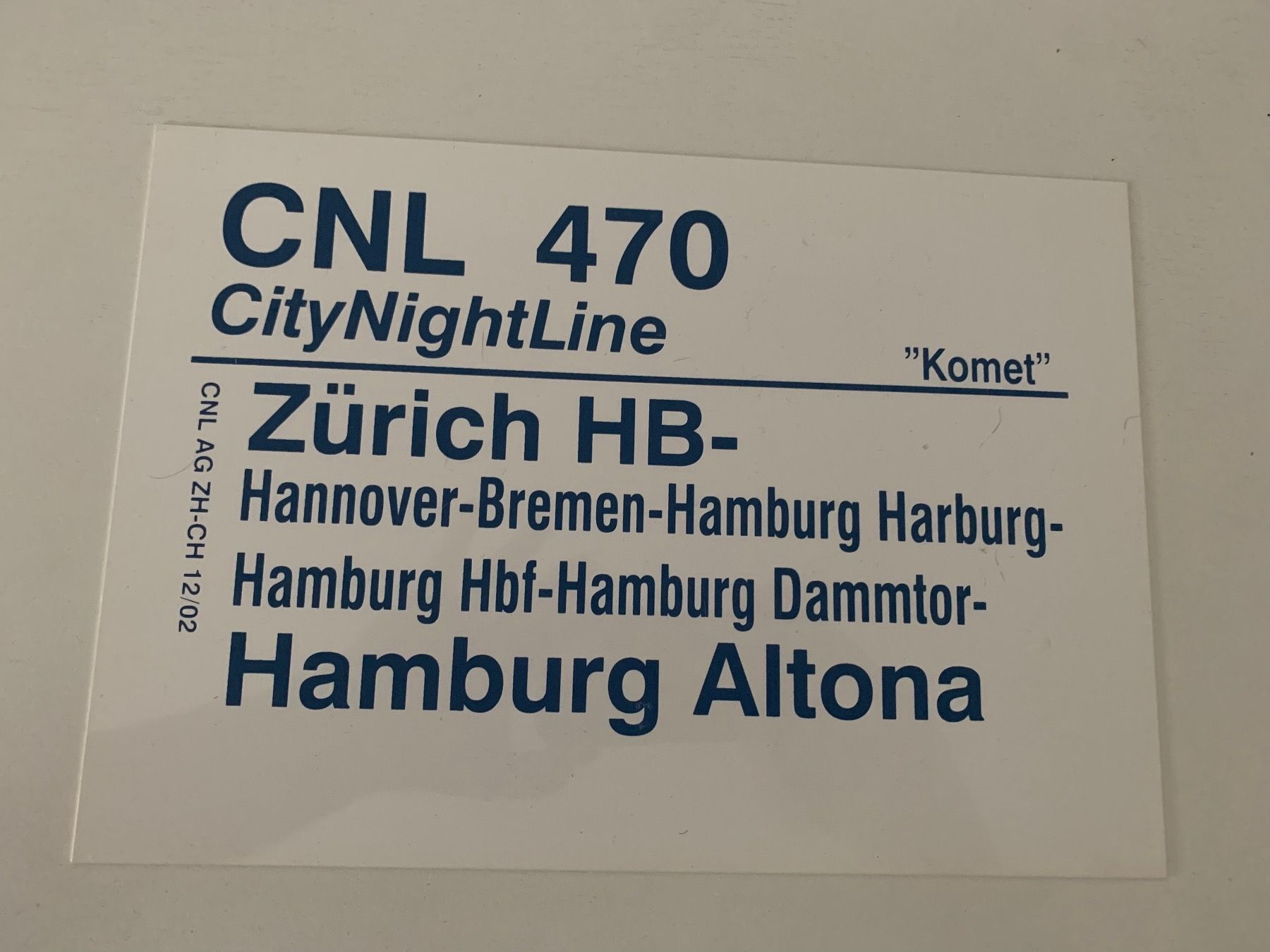 SBB/CFF/FFS Insegne: Zug Streckentafel Schild 30 x 21 cm – Nuovo (secondo la descrizione) da Rafz venduto da Tueni1