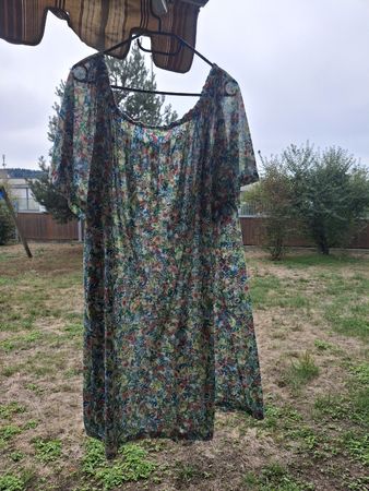 Robe à fleurs col bateau multicolore M/L