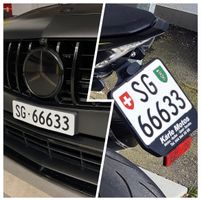 2x SG 66633 Kontrollschilder Auto & Motorrad