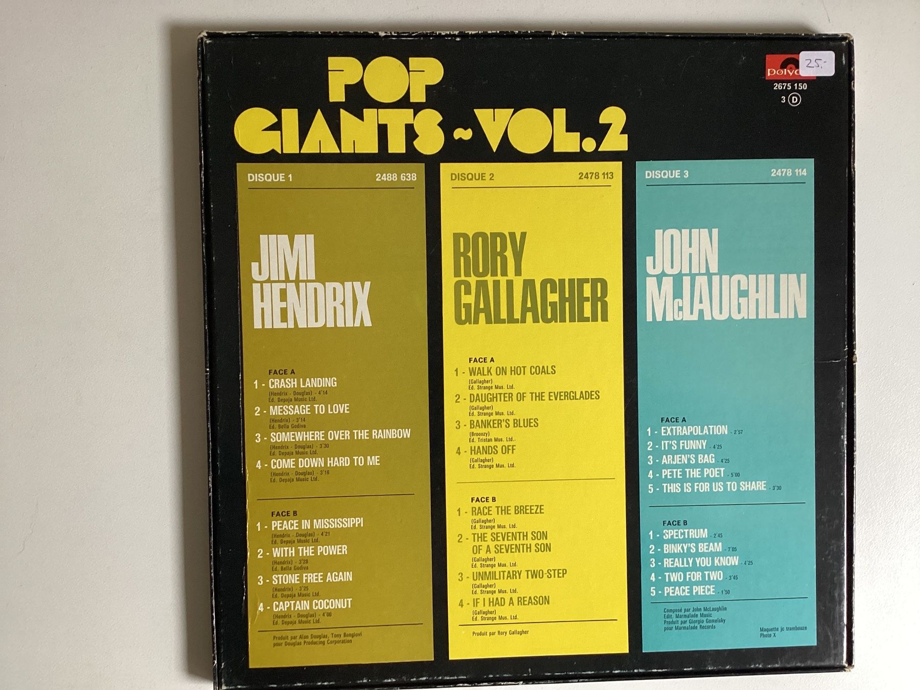 Dischi in vinile: Pop Giants 3-LP - Box Hendrix, Gallagher, McLaughlin – Usato da Gutenswil venduto da Hamzian 1