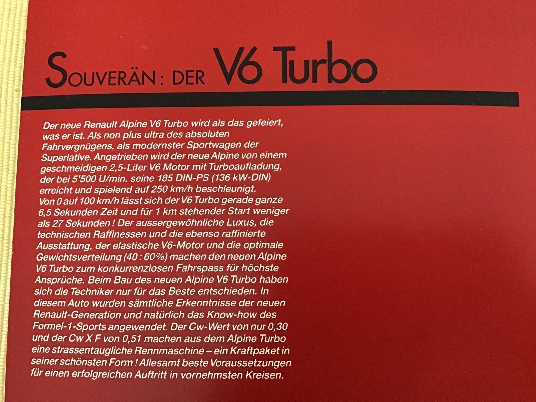 Renault Documenti: Renault Alpine Verkaufsprospekt Juni 88 – Usato da Scherzingen venduto da Starseller62 1