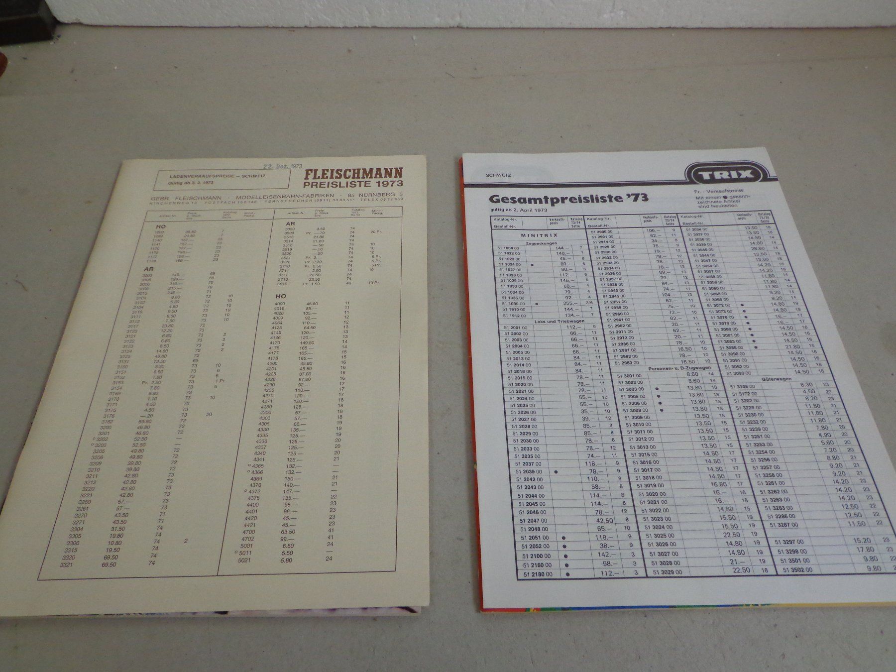 Riviste & Magazine: 2 Modelleisenbahnkataloge Fleischmann + Trix 1973 – Usato da Zofingen venduto da schmidi67 2