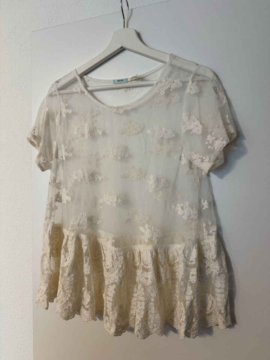T-shirt: transparentes Top weiss M – Usato da Horn venduto da JCGA 1