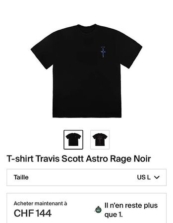T-shirt Travis Scott Astro Rage Noir