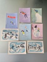 Vintage Ski Postkarten Skiverband